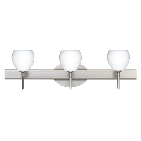 Tay Tay Vanity, Opal Matte, Satin Nickel Finish, 3x40W Halogen